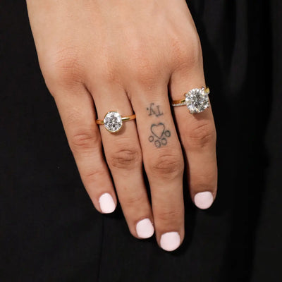 Round Solitaire Half Bezel Engagement Ring | Earthly Jewels