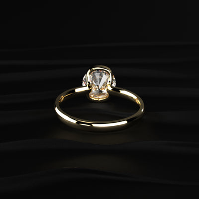Round Solitaire Half Bezel Engagement Ring | Earthly Jewels