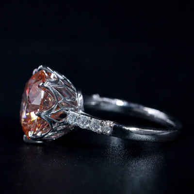 Regal Pink Round Solitaire Engagement Ring | Earthly Jewels