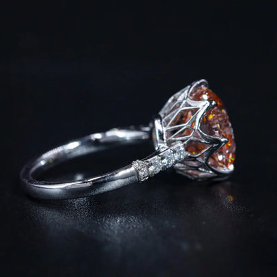 Regal Pink Round Solitaire Engagement Ring | Earthly Jewels