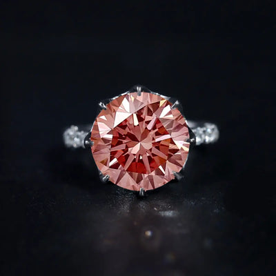 Regal Pink Round Solitaire Engagement Ring | Earthly Jewels