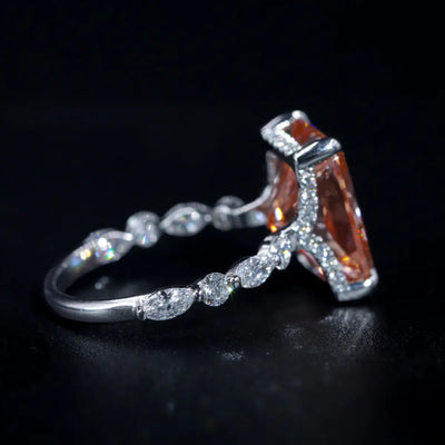 Classic Vivid Pink Radiant Diamond Ring | Earthly Jewels