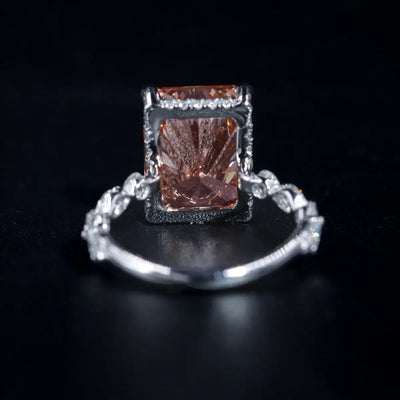 Classic Vivid Pink Radiant Diamond Ring | Earthly Jewels