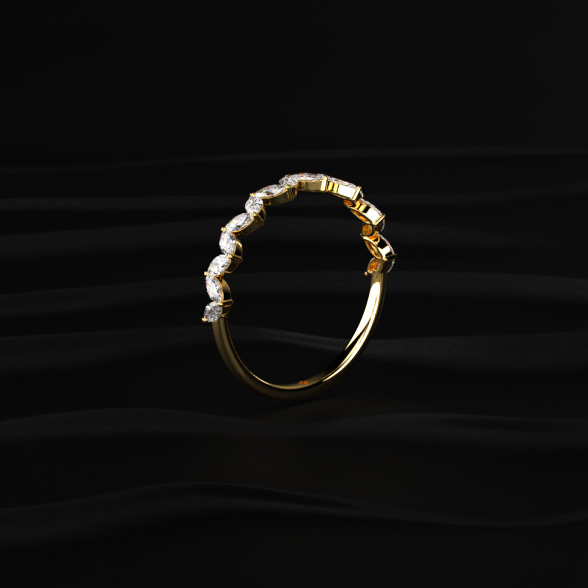 Marquise Zig Zag Half Eternity Band