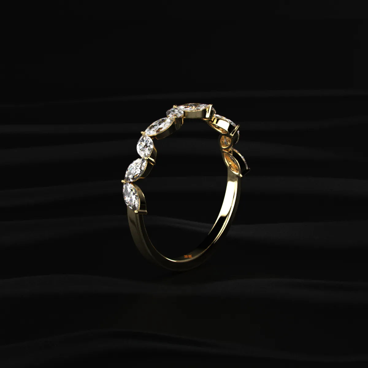 Marquise Zig Zag Half Eternity Band | Earthly Jewels