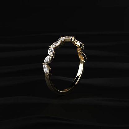 Marquise Zig Zag Half Eternity Band | Earthly Jewels