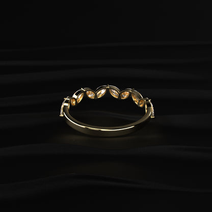 Marquise Zig Zag Half Eternity Band | Earthly Jewels