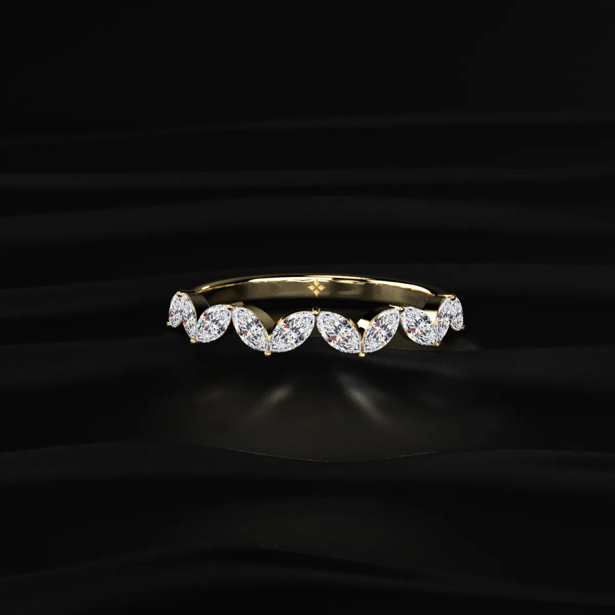 Marquise Zig Zag Half Eternity Band | Earthly Jewels