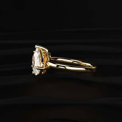 Round And Pear Toi Et Moi Engagement Ring | Earthly Jewels