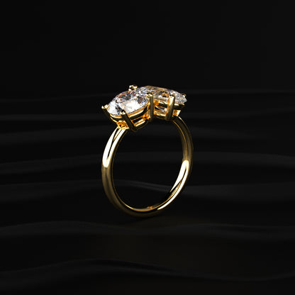 Round And Pear Toi Et Moi Engagement Ring