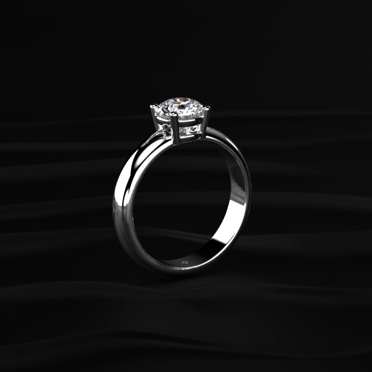 Round Solitaire Engagement Ring For Men