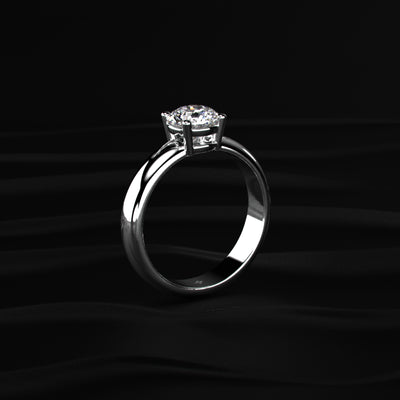 Round Solitaire Engagement Ring For Men | Earthly Jewels
