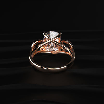 Cushion solitaire ring with Side Halos | Earthly Jewels