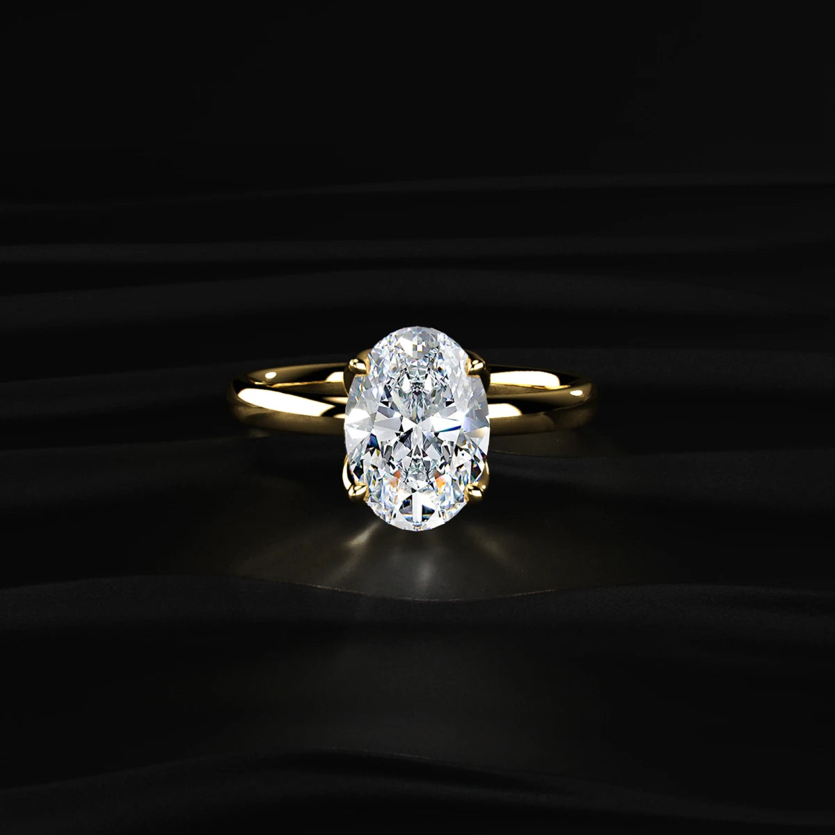 Oval Solitaire Floral Prong Ring | Earthly Jewels