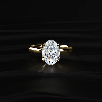 Oval Solitaire Floral Prong Ring | Earthly Jewels