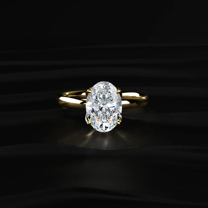 Oval Solitaire Floral Prong Ring | Earthly Jewels