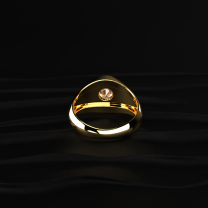 Classic Round Solitaire Flush Setting Ring For Men