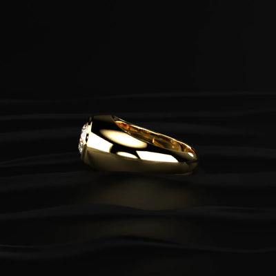 Classic Round Solitaire Flush Setting Ring For Men | Earthly Jewels