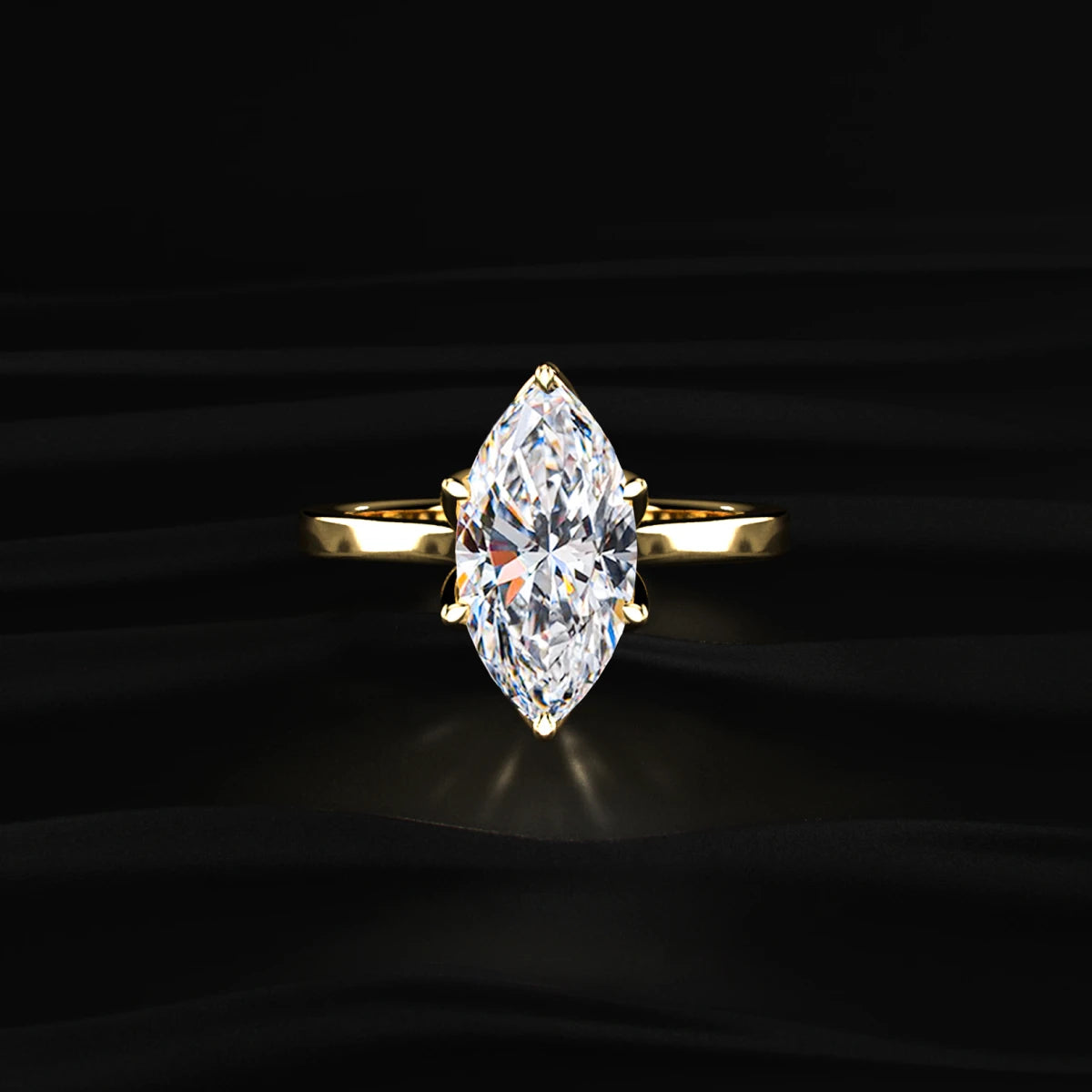 Marquise Shape Diamond Ring In Tulip Prong Setting | Earthly Jewels