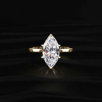 Marquise Shape Diamond Ring In Tulip Prong Setting | Earthly Jewels