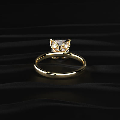 Princess Solitaire Floral Prong Ring | Earthly Jewels