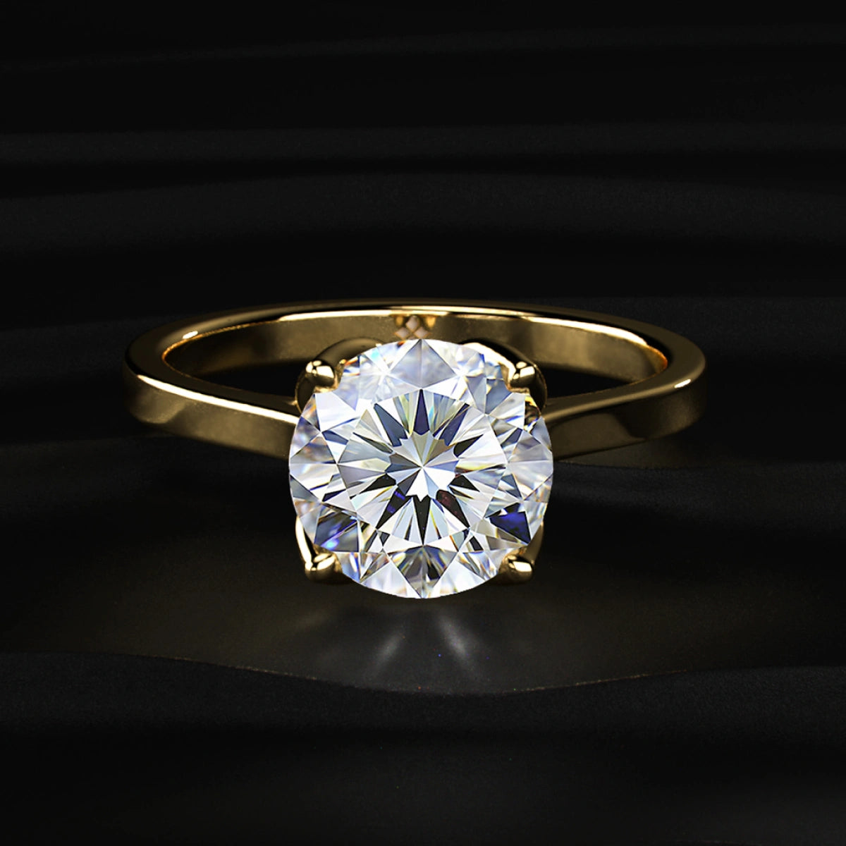 Round Solitaire Ring With Cathedral Floral Prong | Earthly Jewels