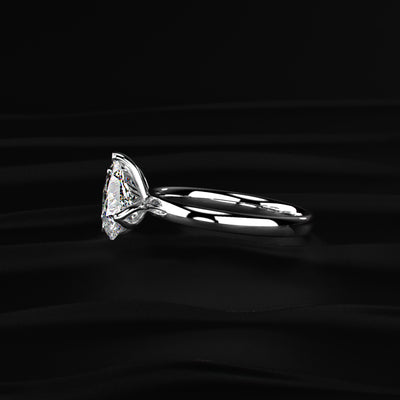 Oval And Pear Solitaire Floral Toi Et Moi Ring | Earthly Jewels