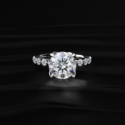 Round Diamond Engagement Ring With Floral Prong