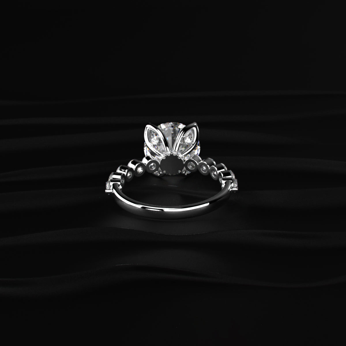 Round Diamond Engagement Ring With Floral Prong