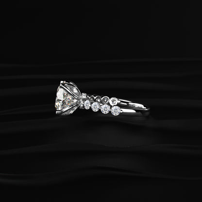 Round Diamond Engagement Ring With Floral Prong