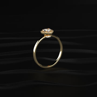 Heart Diamond Halo Ring