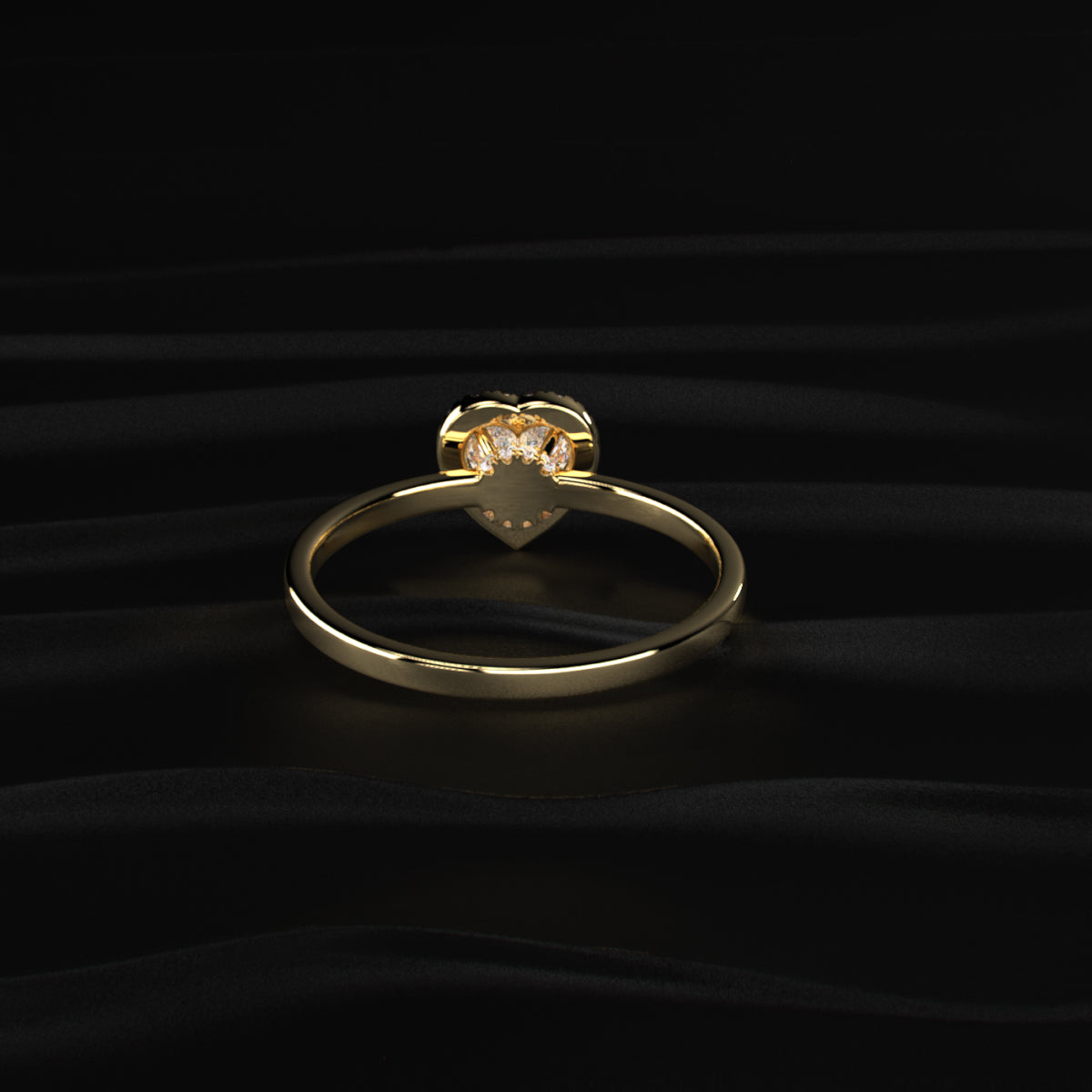 Heart Diamond Halo Ring