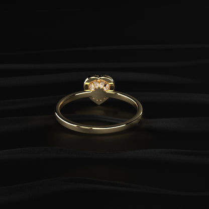 Heart Diamond Halo Ring