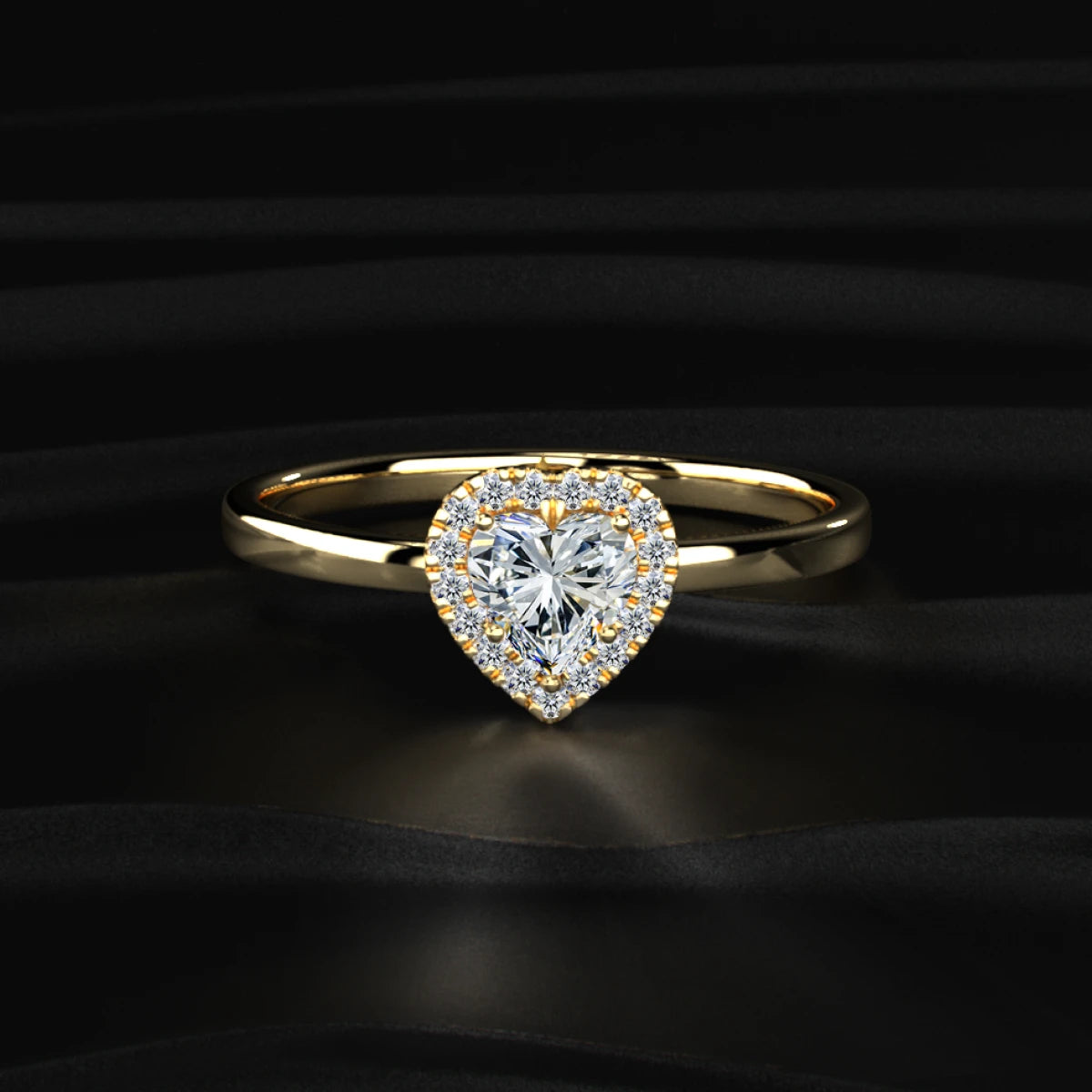 Heart Diamond Halo Ring | Earthly Jewels