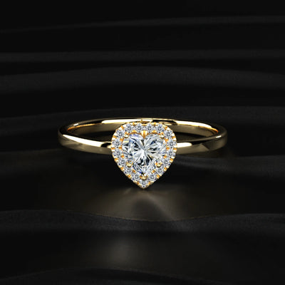 Heart Diamond Halo Ring | Earthly Jewels