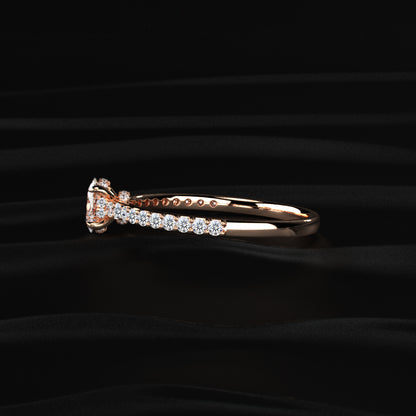 Oval Diamond With Hidden Halo