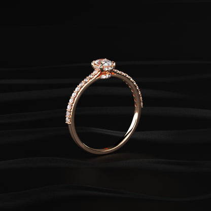 Oval Diamond With Hidden Halo