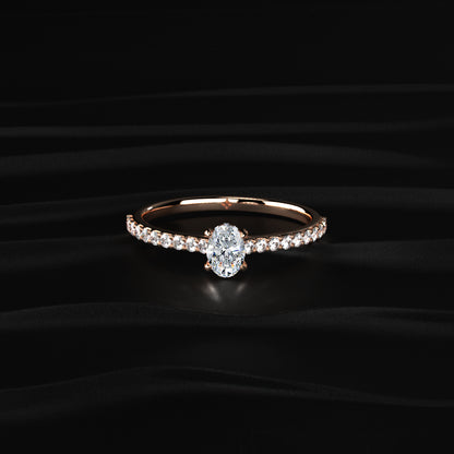 Oval Diamond With Hidden Halo