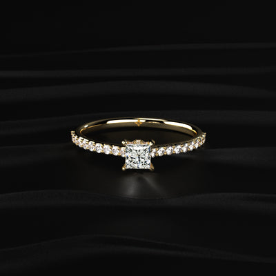 Princess Cut Hidden Halo Ring | Earthly Jewels