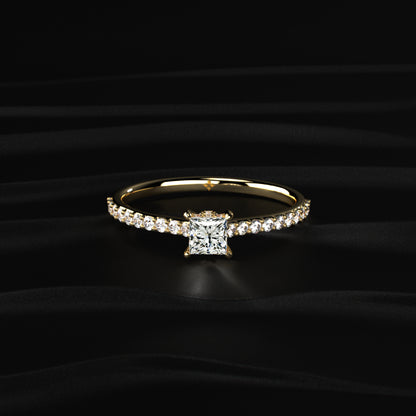 Princess Cut Hidden Halo Ring