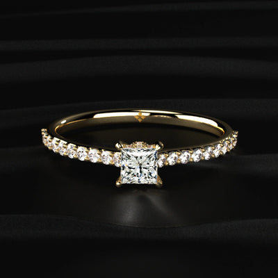 Princess Cut Hidden Halo Ring | Earthly Jewels