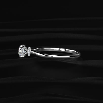 Round Hidden Halo Engagement Ring