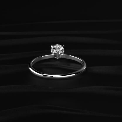 Round Hidden Halo Engagement Ring