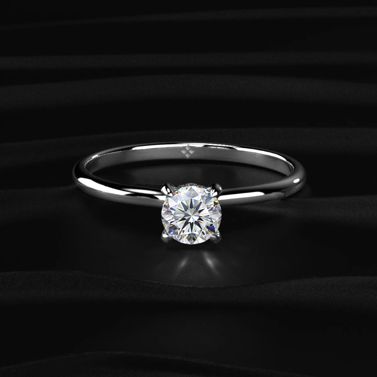 Round Hidden Halo Engagement Ring | Earthly Jewels