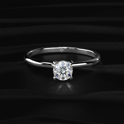 Round Hidden Halo Engagement Ring | Earthly Jewels
