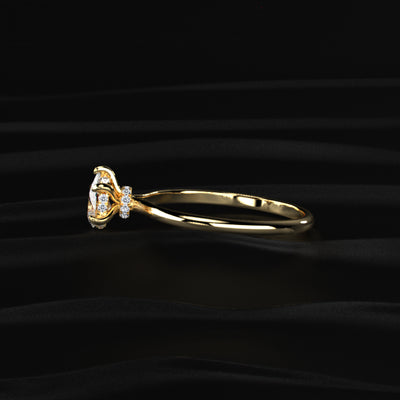 Pear Ring With Hidden Halo | Earthly Jewels
