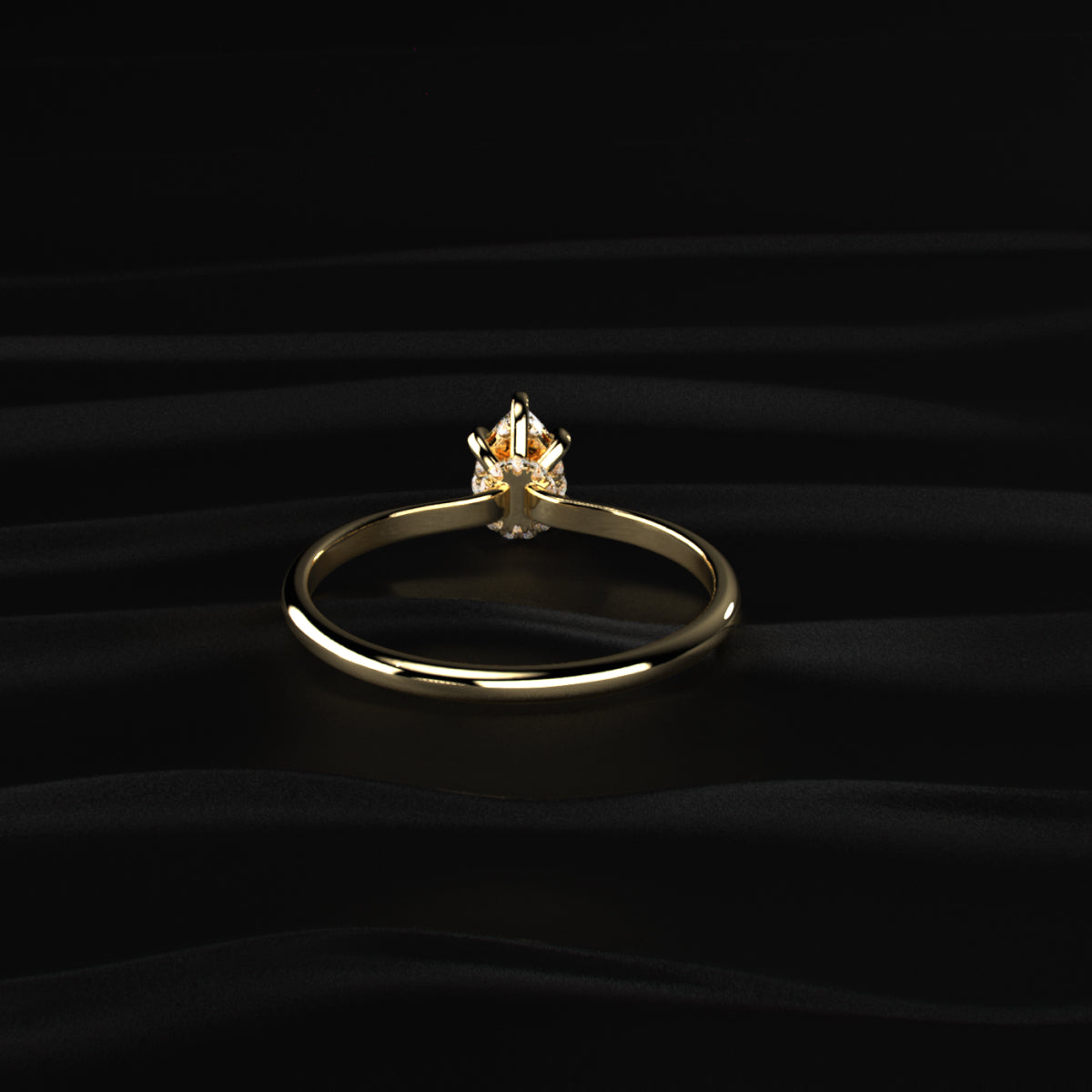 Pear Ring With Hidden Halo