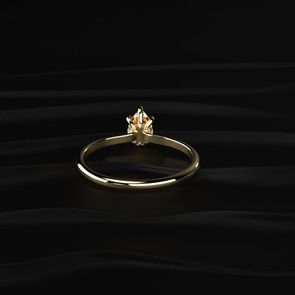 Pear Ring With Hidden Halo