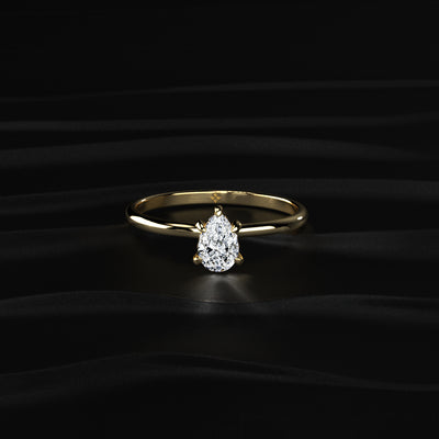 Pear Ring With Hidden Halo | Earthly Jewels