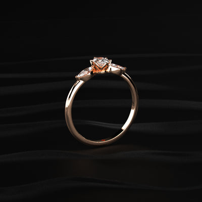 Oval Shape Ring With Marquise Side Stone | Earthly Jewels